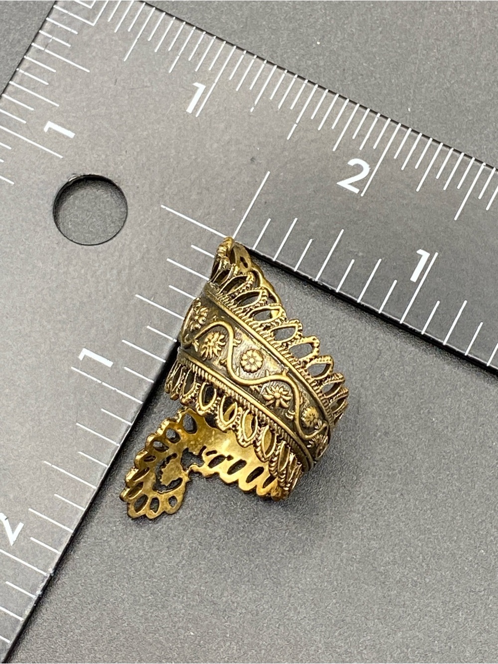 LUCKY BRAND Bronze Fashion Ring Filigree Size 7 - Picture 7 of 8
